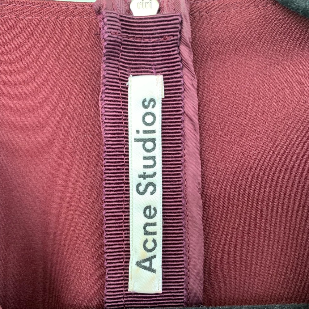 Acne Studios burgundy satin top - Picture 3 of 4